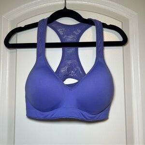 VS PINK Purple Lace Padded Racerback Sports Bra